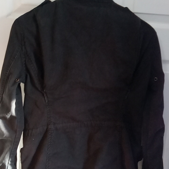 Womens TNA Military Jacket Size Small Cotton Army Cargo Coat Black Retro - Picture 11 of 16